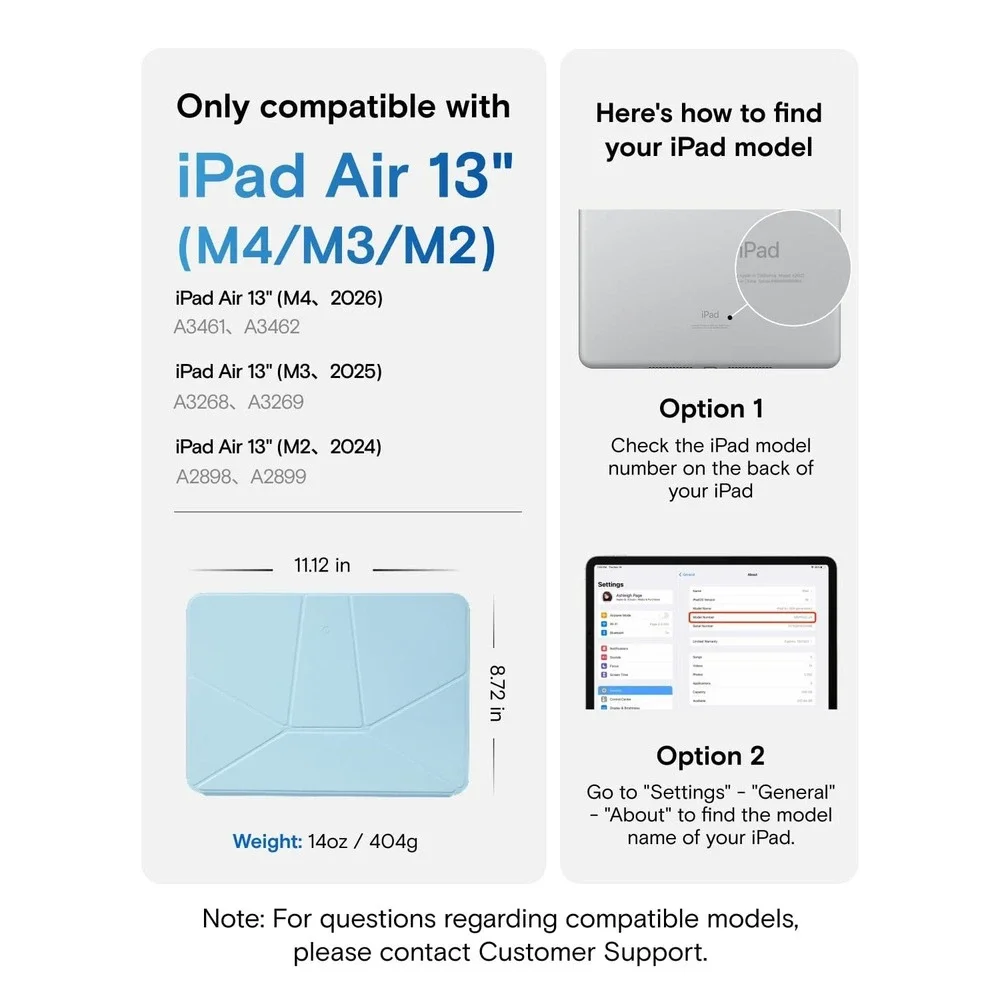 MOFT Dynamic Folio Case iPad Air 13 M4 M3 M2 Magnetic Stand Light Blue